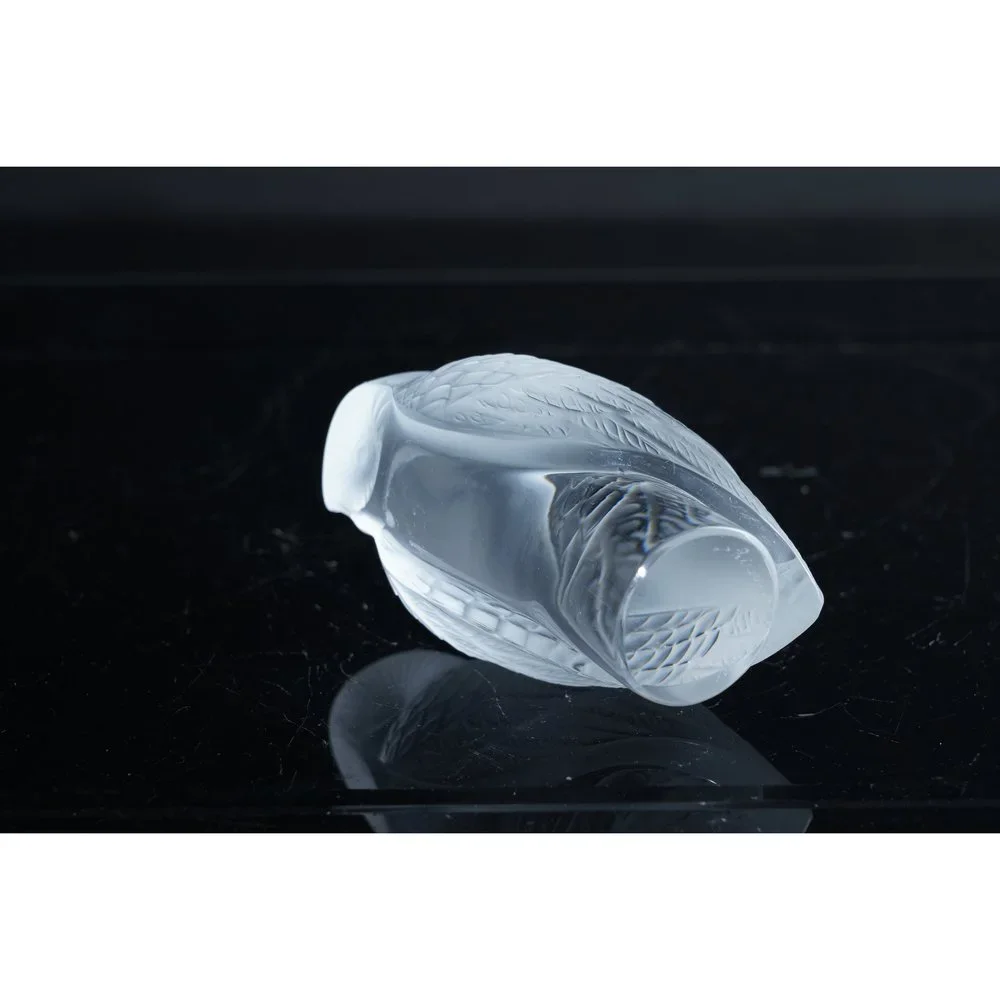French Lalique Owl Paperweight